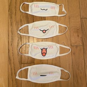 Bundle of 4 White Cosplay Kawaii Anime Masks